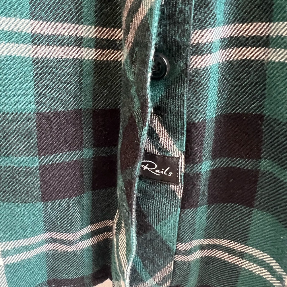Rails Button Up Plaid Flannel Hunter Pine Black W… - image 4